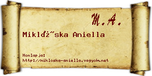 Miklóska Aniella névjegykártya
